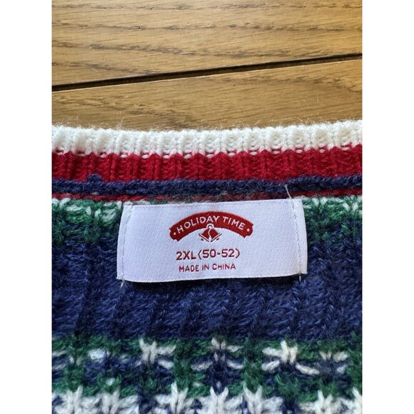 Holiday‎ Time Ugly Christmas Sweater Wolf Knit Holiday Party Office Fantasy 2x - Picture 3 of 10